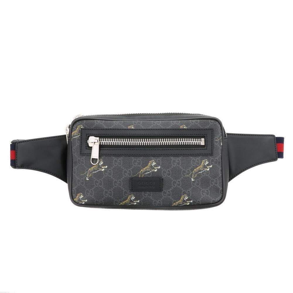 GUCCI Soft GG Supreme Belt Bag Waist Body Tiger Black
